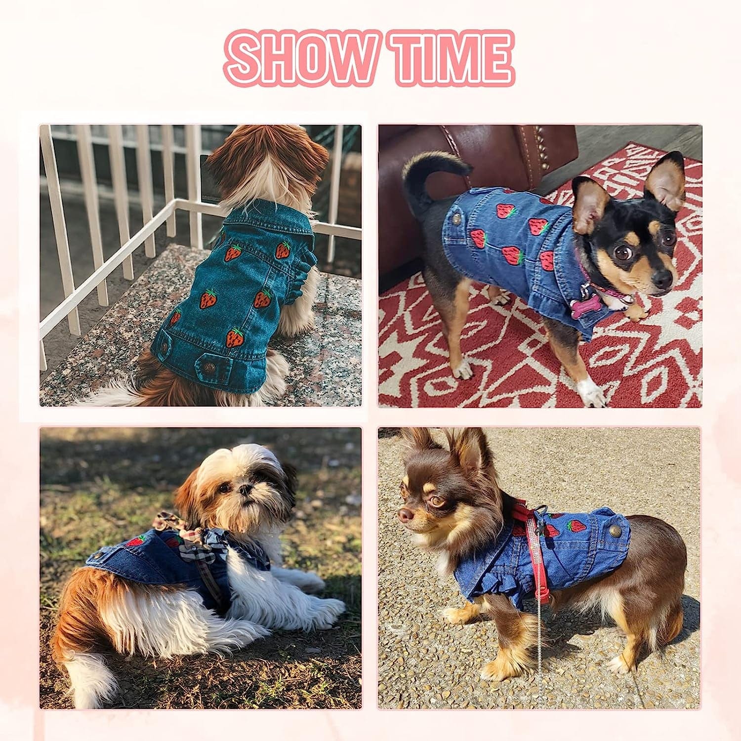 TENGZHI Dog Jeans Jacket Puppy Blue Denim Lapel Vest Coat Classic Puppy Vintage Clothes Cool Puppy Machine Washable Coat for Small Medium Dogs Girl Boy Animals & Pet Supplies > Pet Supplies > Dog Supplies > Dog Apparel Yi Wu Shi Teng Zhi Dian Zi Shang Wu You Xian Gong Si   