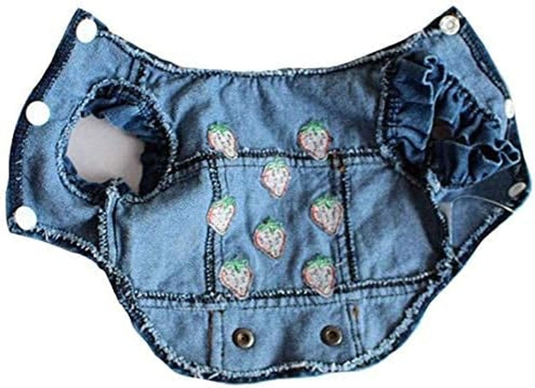 TENGZHI Dog Jeans Jacket Puppy Blue Denim Lapel Vest Coat Classic Puppy Vintage Clothes Cool Puppy Machine Washable Coat for Small Medium Dogs Girl Boy Animals & Pet Supplies > Pet Supplies > Dog Supplies > Dog Apparel Yi Wu Shi Teng Zhi Dian Zi Shang Wu You Xian Gong Si   