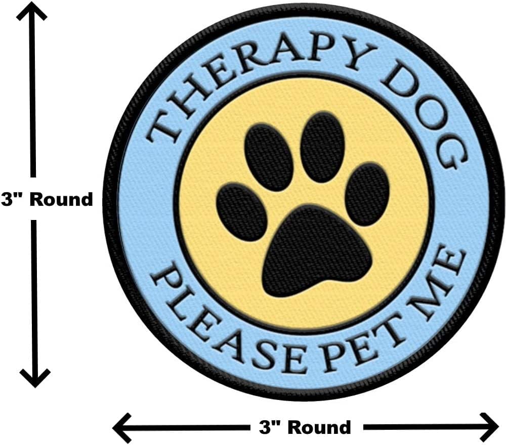 Therapy Dog - Please Pet Me - Sew on Patch for Therapy Dog Vest or Harness Animals & Pet Supplies > Pet Supplies > Dog Supplies > Dog Apparel Working Service Dog   