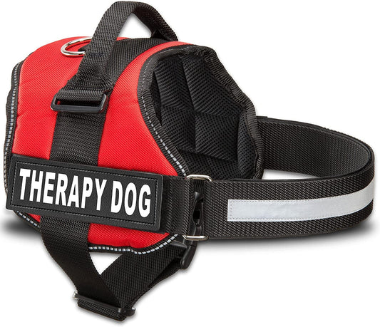 Therapy Dog Vest Harness with Hook and Loop Straps and Handle - Harnesses in 7 Sizes from XXS to XXL - Therapy Dog in Training Vest Features Reflective Therapy Dog Patch