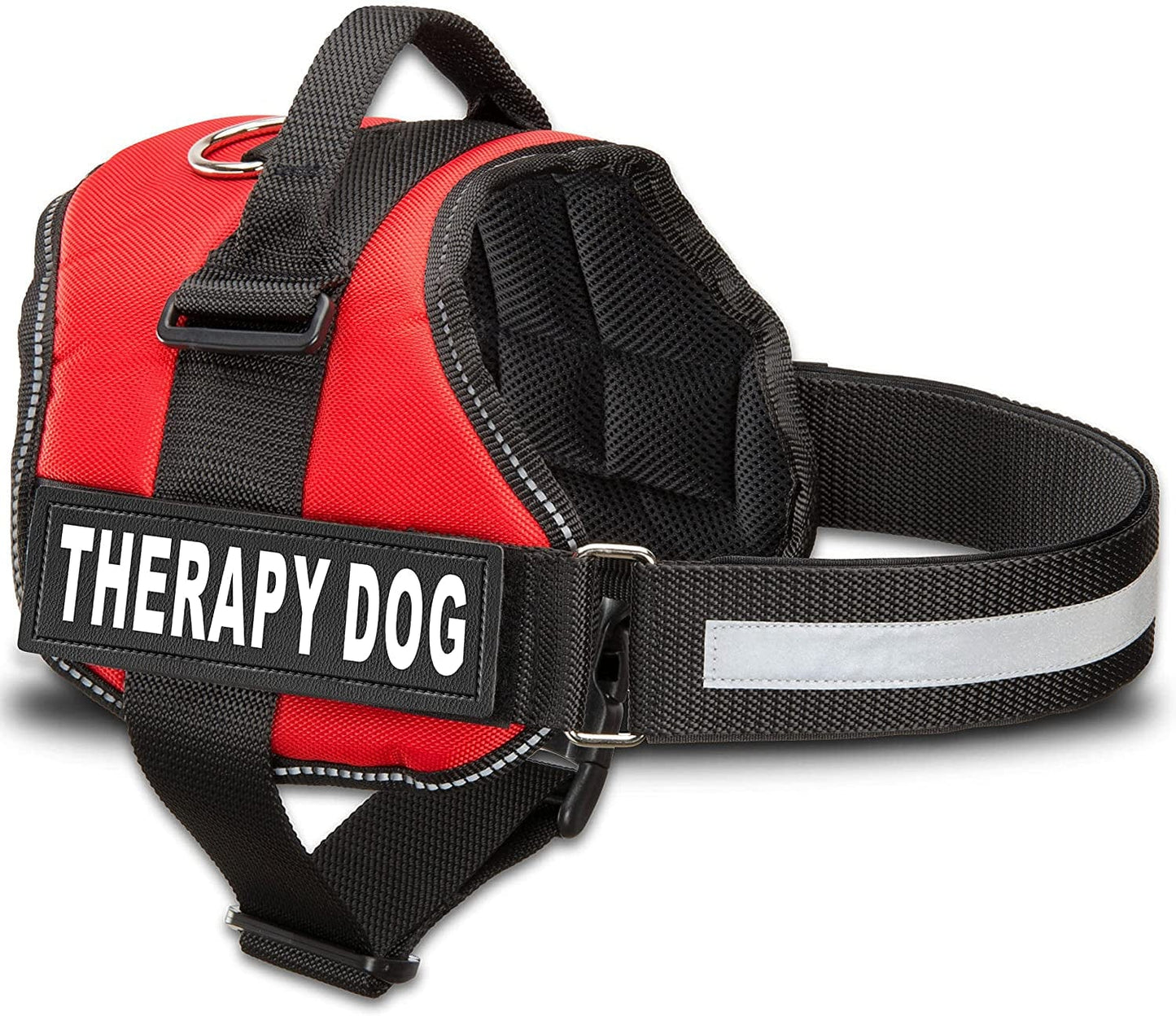 Therapy Dog Vest Harness with Hook and Loop Straps and Handle - Harnesses in 7 Sizes from XXS to XXL - Therapy Dog in Training Vest Features Reflective Therapy Dog Patch Animals & Pet Supplies > Pet Supplies > Dog Supplies > Dog Apparel Industrial Puppy Red Large, Fits Girth 27-33.5" 