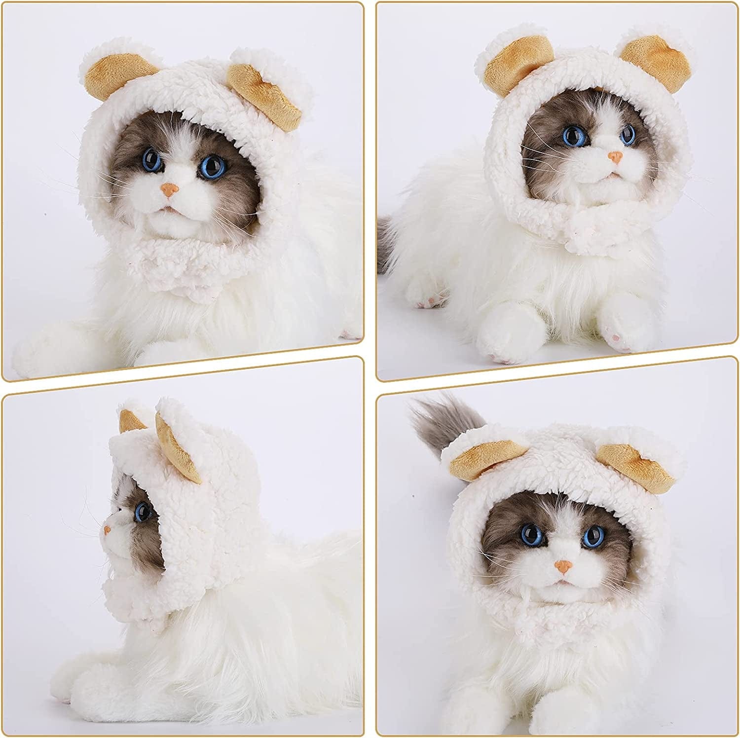 TIESOME Cute Cat Costume Bear Hat for Cat Adjustable Soft Small Pet He –  KOL PET