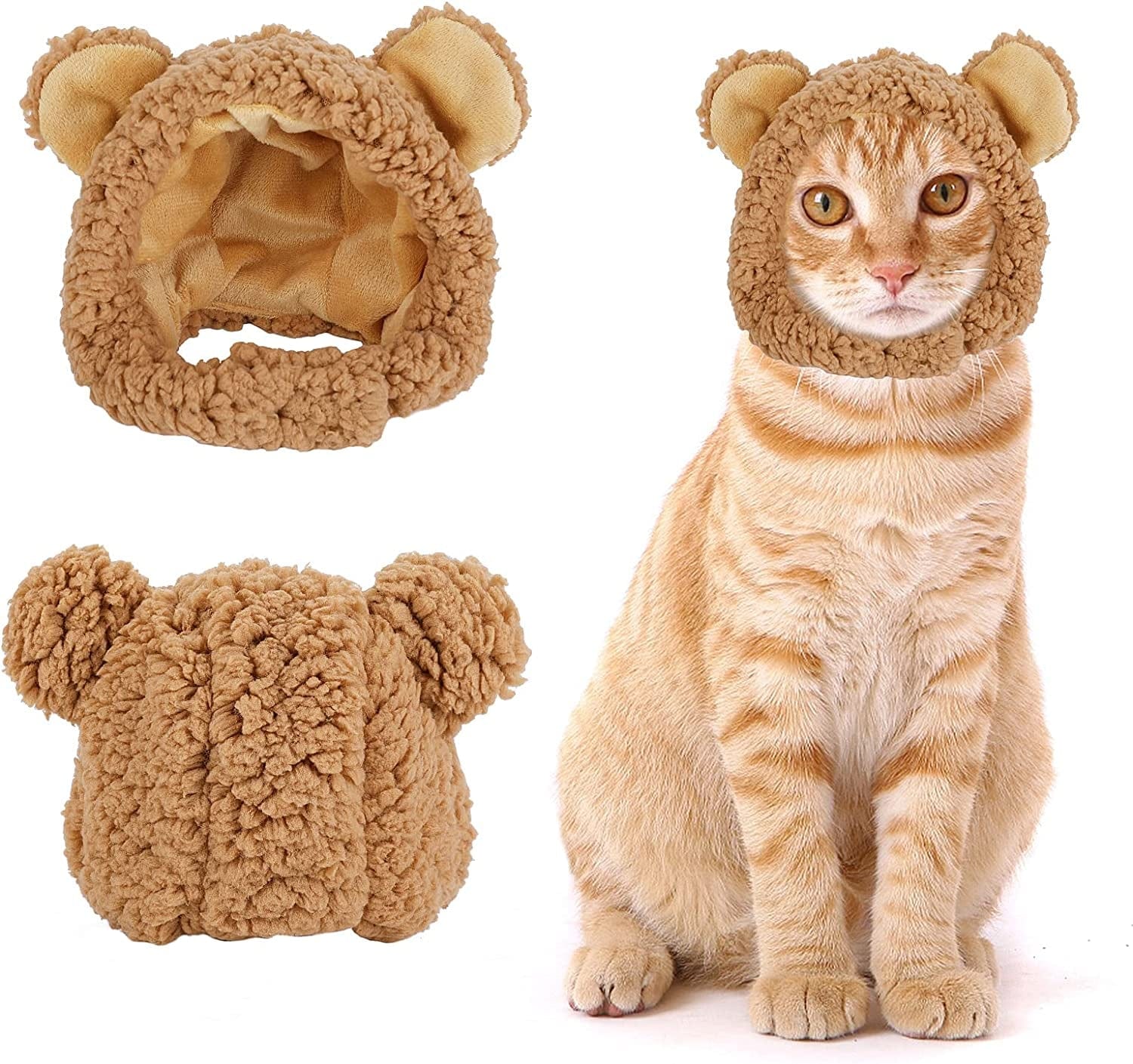 TIESOME Cute Cat Costume Bear Hat for Cat Adjustable Soft Small Pet He –  KOL PET