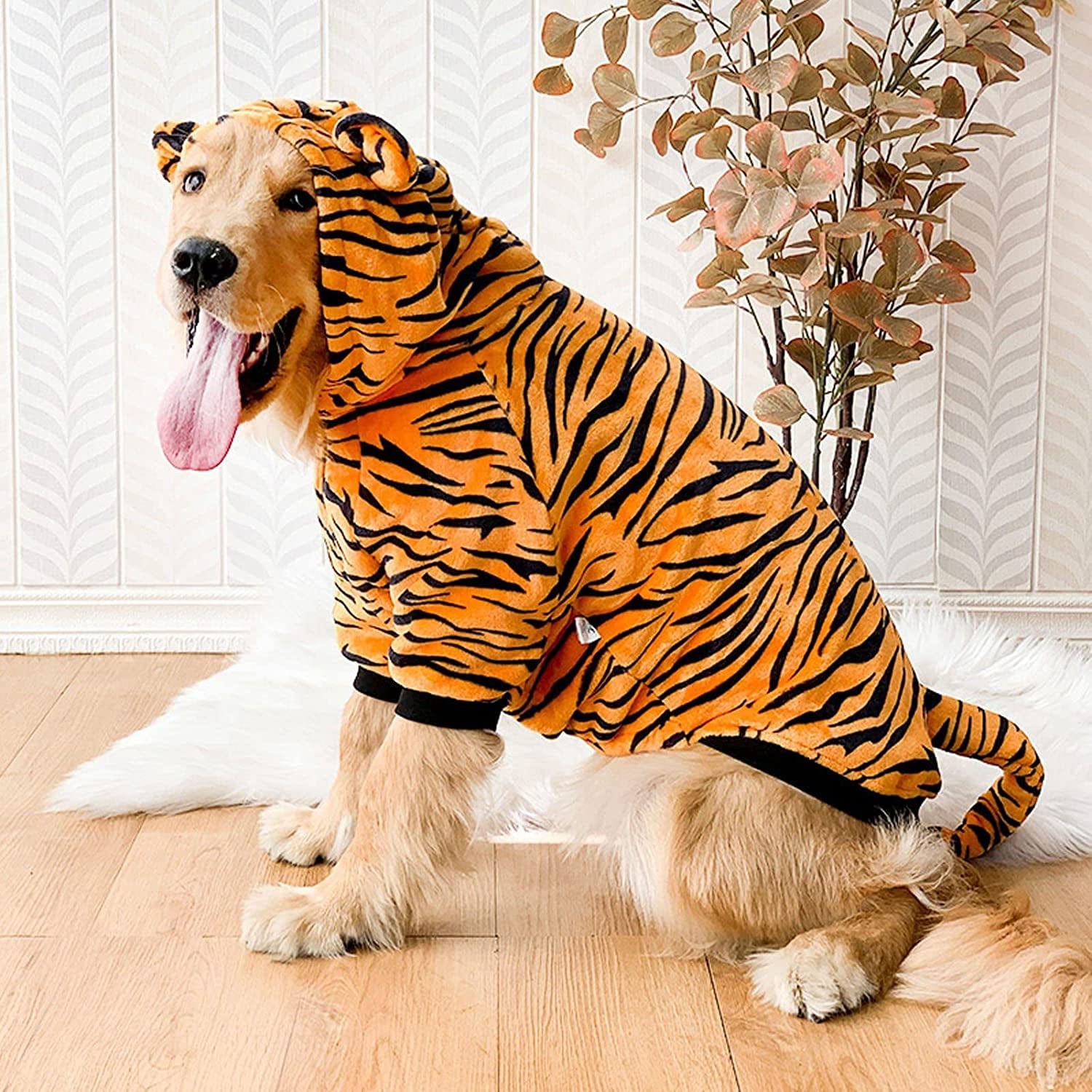 Tiger Stripes Pet Clothes,Fashion Pet Dog Cat Hoodies Pet Clothes Puppy Winter Sweatshirt Warm Sweater Coat Jacket for Puppy Small Medium Large Dogs (6XL) (Size : 6X-Large) Animals & Pet Supplies > Pet Supplies > Dog Supplies > Dog Apparel OVAST   