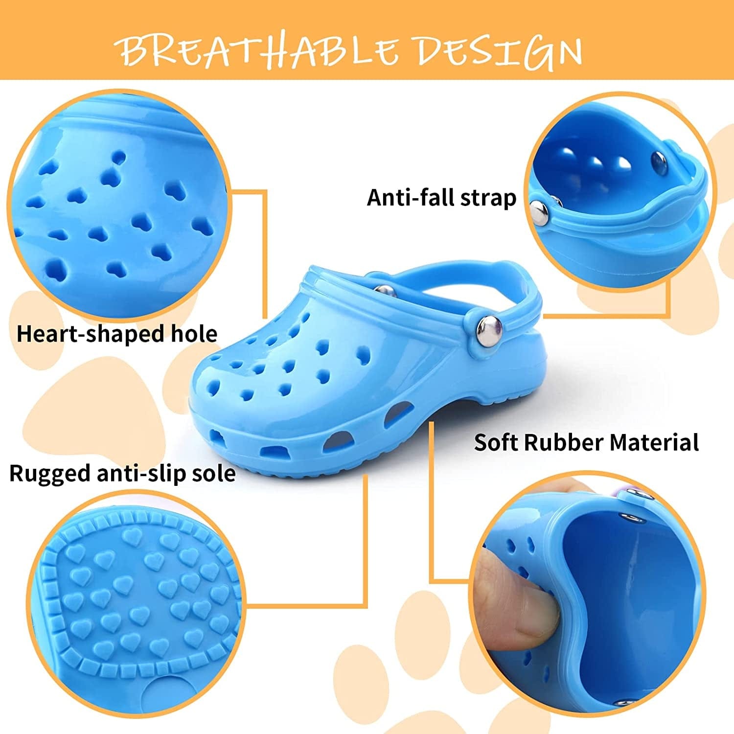 Pet Dog Crocs, Lovely Dog Shoes for Small Dogs, Breathable Soft Mesh Dog  Sandals with Rugged Anti-Slip Sole, Adjustable Breathable Comfortable Dog