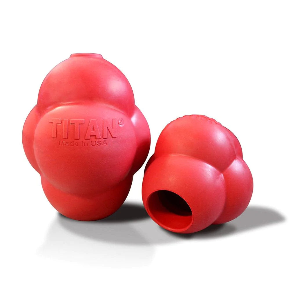 Titan Pet Products Busy Bounce Durable Rubber Dog Toy, Medium, Red Animals & Pet Supplies > Pet Supplies > Dog Supplies > Dog Toys Lavelle Industries, Inc.   