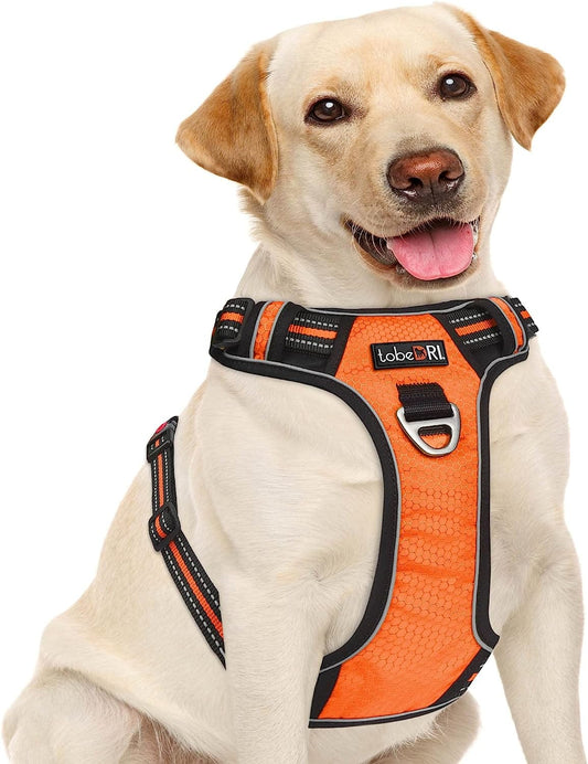 Tobedri No Pull Dog Harness, Adjustable Soft Padded Dog Vest, Reflective No-Choke Pet Oxford Vest with Easy Control Handle for Small Medium Large Dogs