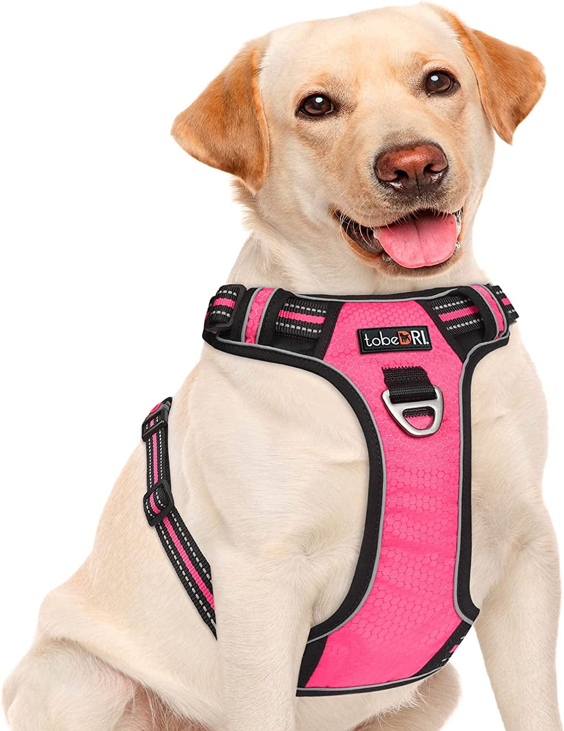 Tobedri No Pull Dog Harness, Adjustable Soft Padded Dog Vest, Reflective No-Choke Pet Oxford Vest with Easy Control Handle for Small Medium Large Dogs Animals & Pet Supplies > Pet Supplies > Dog Supplies > Dog Apparel tobedri Pink Small (Chest girth 17.5"-21") 