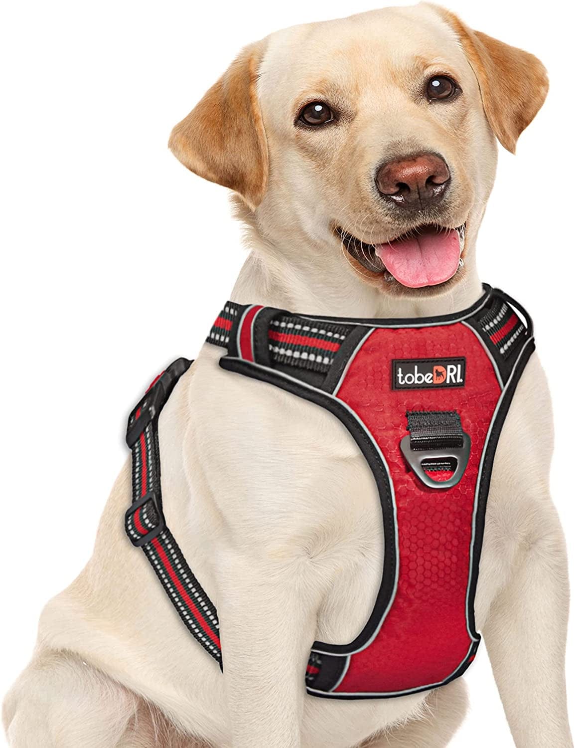 Tobedri No Pull Dog Harness, Adjustable Soft Padded Dog Vest, Reflective No-Choke Pet Oxford Vest with Easy Control Handle for Small Medium Large Dogs Animals & Pet Supplies > Pet Supplies > Dog Supplies > Dog Apparel tobedri Red X-Large (Chest girth 31"-38") 