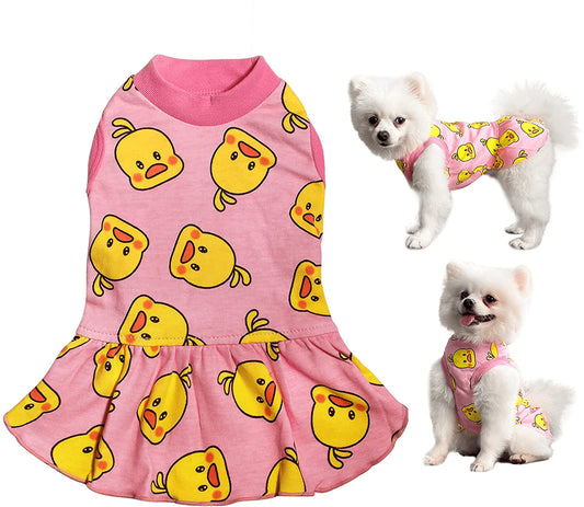 TONY HOBY Dog Dress, Valentine'S Day Outfit Dog Dress, Dog Skirt in Party, Pet Dress Soft and Breathable for Small Medium Dog Animals & Pet Supplies > Pet Supplies > Cat Supplies > Cat Apparel TONY HOBY Pink & Yellow X-Large 