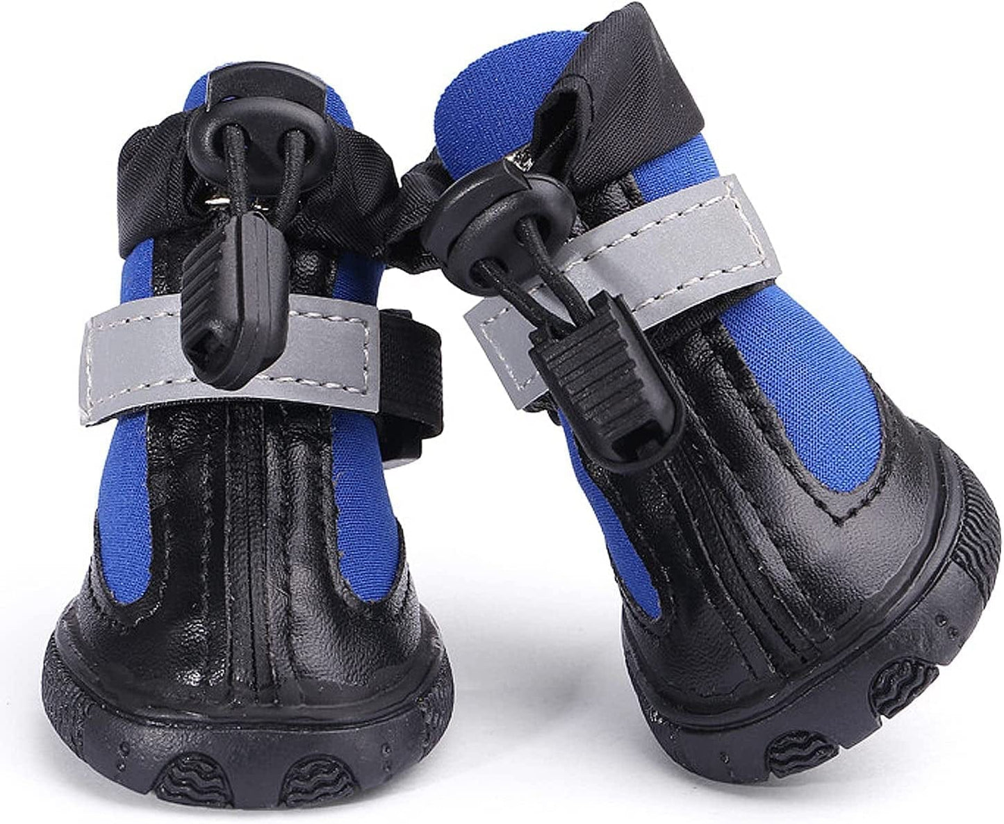 TOOPONE 4Pcs Dog Shoes Reflective Lacing Waterproof Dog Shoes Non-Slip Dog Shoes Four Seasons Outdoor Pet Shoes, Blue (2#) Animals & Pet Supplies > Pet Supplies > Dog Supplies > Dog Apparel TOOPONE   