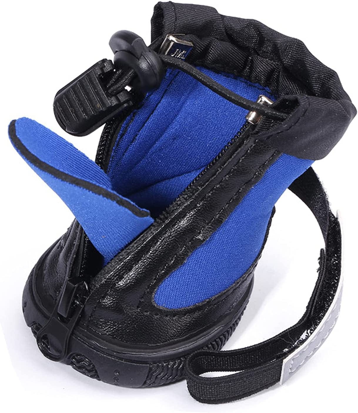 TOOPONE 4Pcs Dog Shoes Reflective Lacing Waterproof Dog Shoes Non-Slip Dog Shoes Four Seasons Outdoor Pet Shoes, Blue (2#) Animals & Pet Supplies > Pet Supplies > Dog Supplies > Dog Apparel TOOPONE   