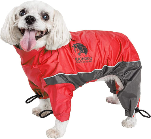 TOUCHDOG 'Quantum-Ice' Full Body Bodied Adjustable and 3M Reflective Pet Dog Coat Jacket W/ Blackshark Technology, Medium, Red, Charcoal Grey Animals & Pet Supplies > Pet Supplies > Dog Supplies > Dog Apparel Pet Life, LLC. Red, Charcoal Grey 1 Small