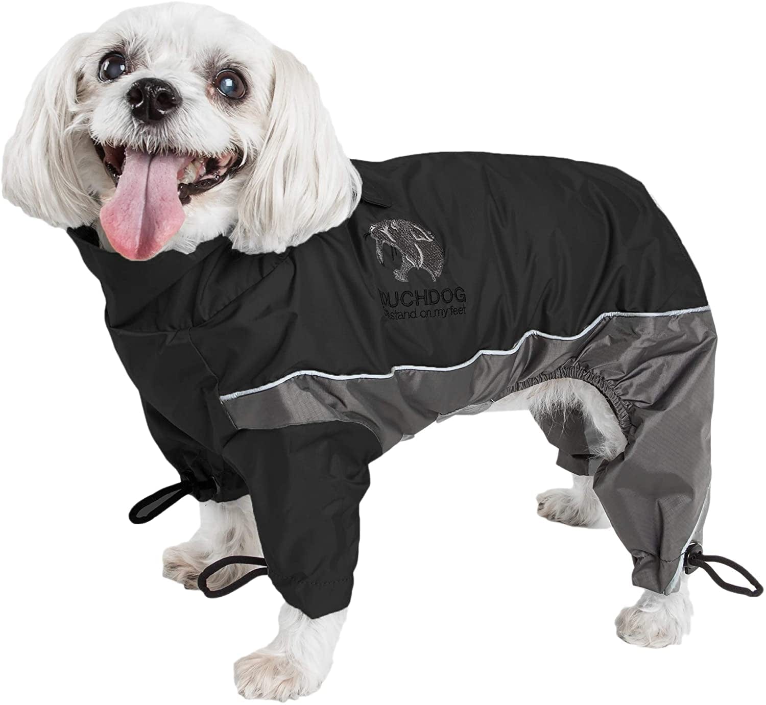 TOUCHDOG 'Quantum-Ice' Full Body Bodied Adjustable and 3M Reflective Pet Dog Coat Jacket W/ Blackshark Technology, Medium, Red, Charcoal Grey Animals & Pet Supplies > Pet Supplies > Dog Supplies > Dog Apparel Pet Life, LLC. Black, Grey 1 Small