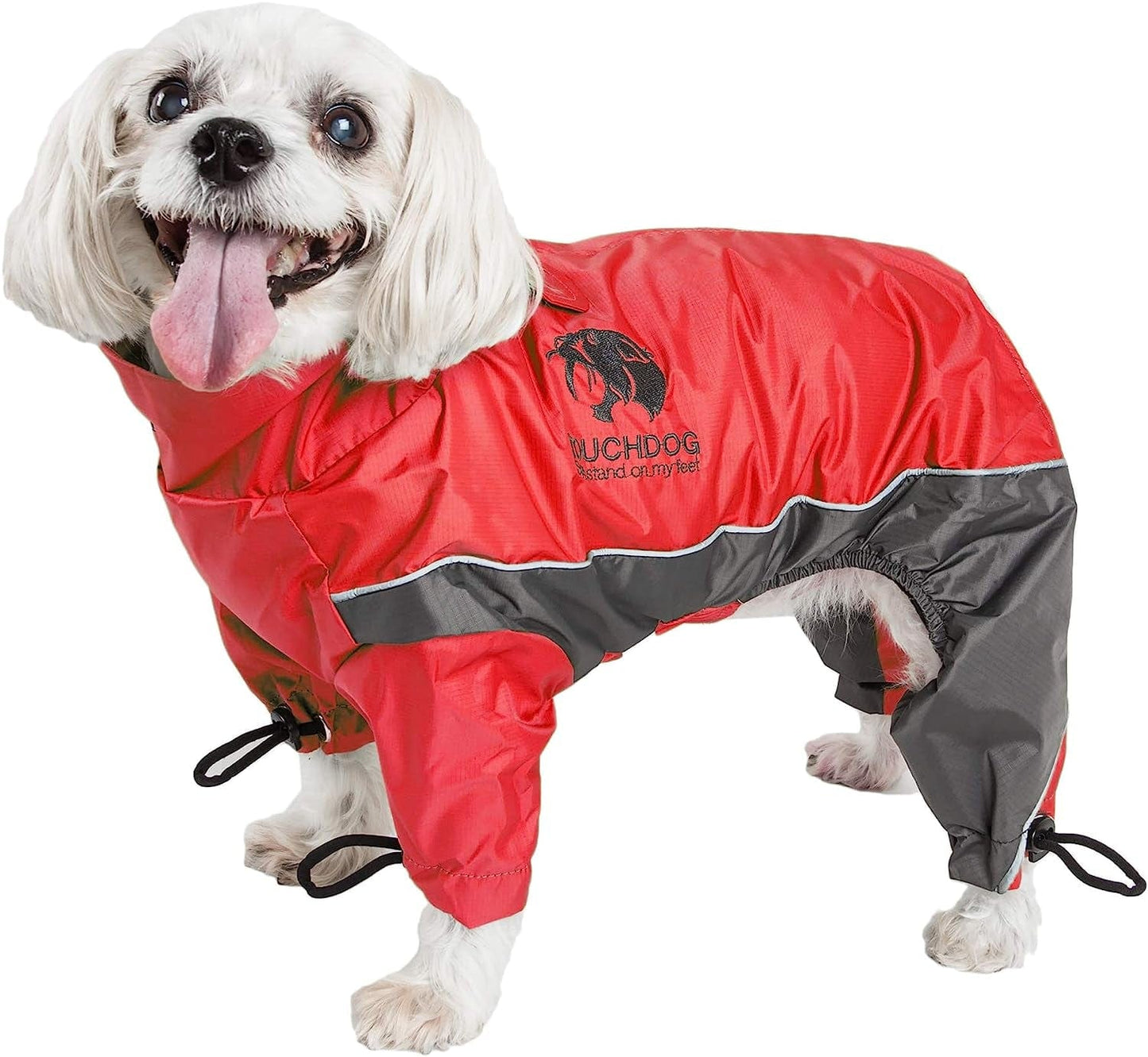 TOUCHDOG 'Quantum-Ice' Full Body Bodied Adjustable and 3M Reflective Pet Dog Coat Jacket W/ Blackshark Technology, Medium, Red, Charcoal Grey Animals & Pet Supplies > Pet Supplies > Dog Supplies > Dog Apparel Pet Life, LLC. Red, Charcoal Grey 1 XS