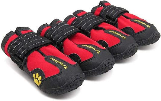 TRUE LOVE Dog Shoes Waterproof Anti-Slip Rain Boots with Reflective TLS3961 Animals & Pet Supplies > Pet Supplies > Dog Supplies > Dog Apparel TRUE LOVE Red 2# 