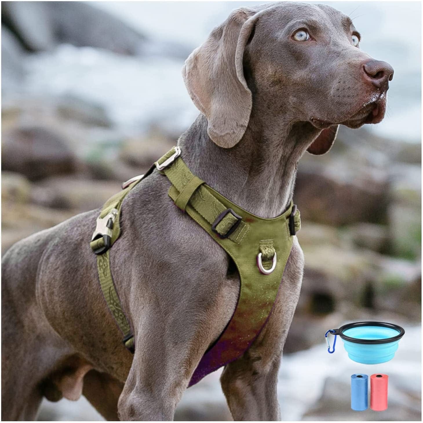 TVMALL Armygreen Dog Vest Harnesses Large Medium Small Dogs Training Harness No Pull Adjustable Pet Vest Front Clip D-Ring Unbreakable Snap-Proof for Outdoor Adventure Hiking Hunting Walking, M Animals & Pet Supplies > Pet Supplies > Dog Supplies > Dog Apparel TVMALL TLH6281 XS 