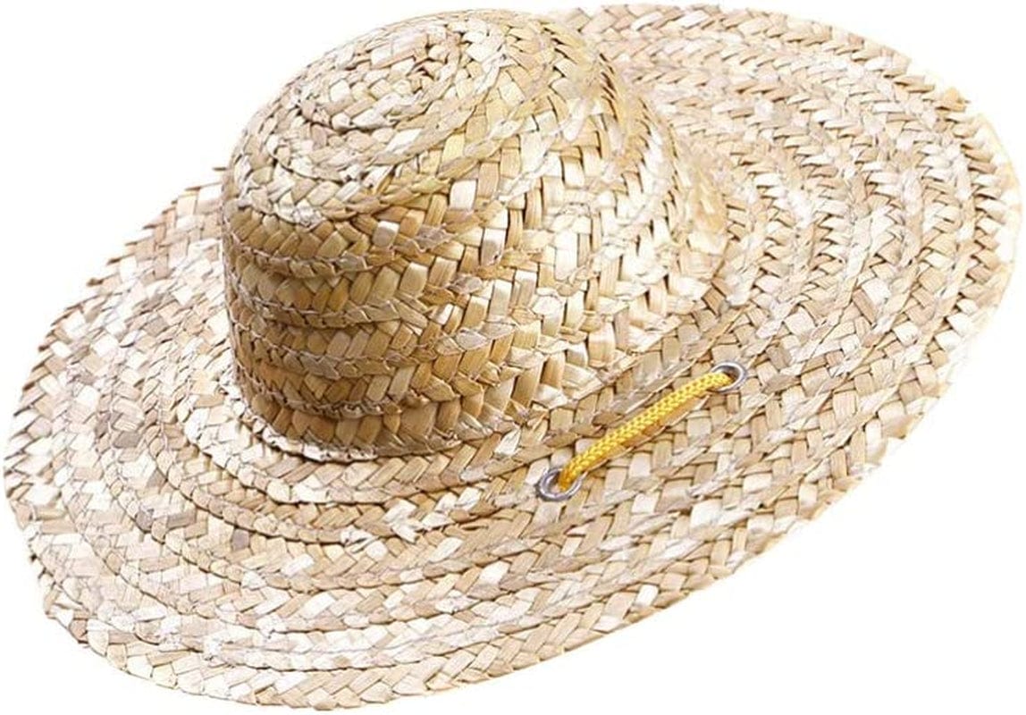 Dog Summer Straw Hat Cap for Medium Dogs