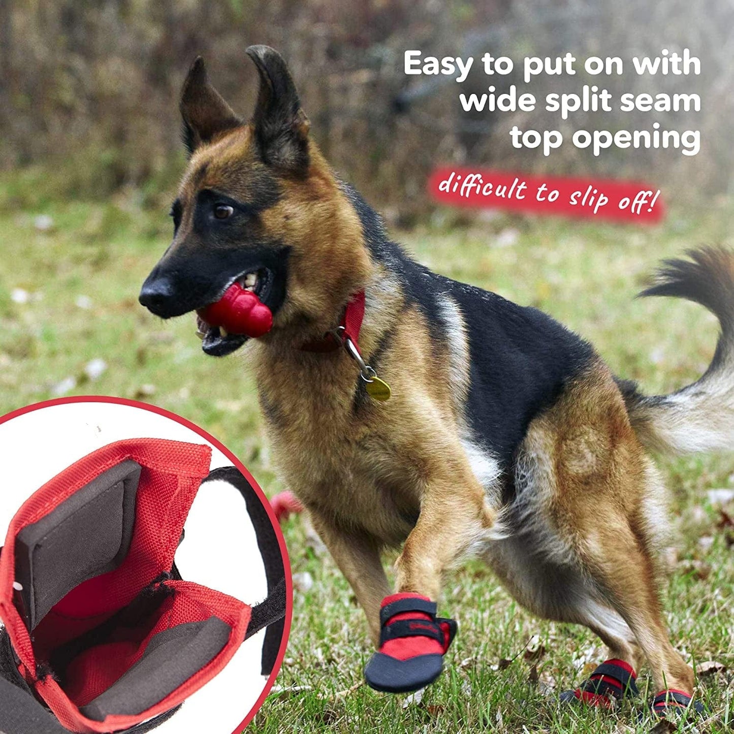 Ultra Paws Durable Dog Paw Protector|Dog Boots|Dog Shoes|Red Light Duty Heat, Water Resistant Dog Booties for Hot Pavement for Medium Dogs (Size 6) Animals & Pet Supplies > Pet Supplies > Dog Supplies > Dog Apparel Ultra Paws   