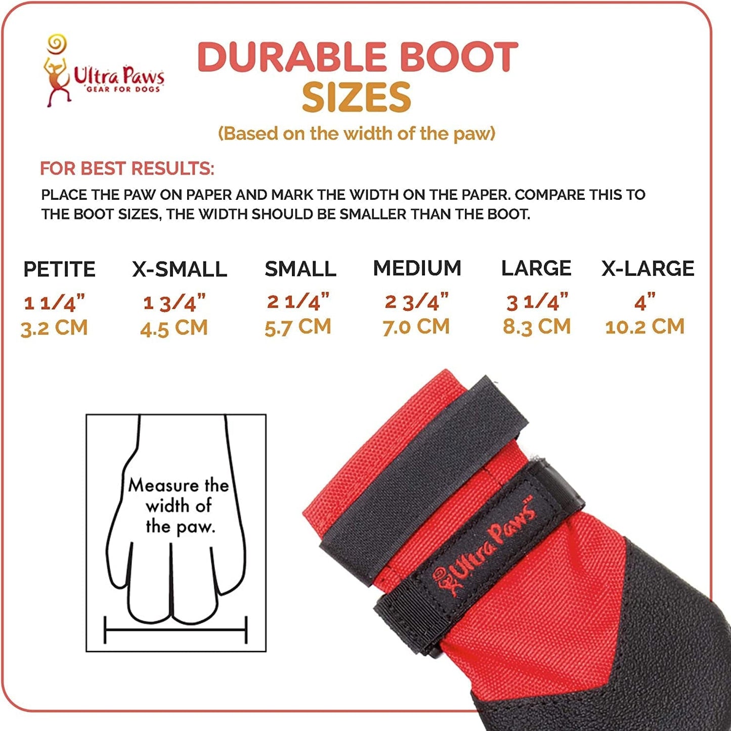 Ultra Paws Durable Dog Paw Protector|Dog Boots|Dog Shoes|Red Light Duty Heat, Water Resistant Dog Booties for Hot Pavement for Medium Dogs (Size 6) Animals & Pet Supplies > Pet Supplies > Dog Supplies > Dog Apparel Ultra Paws   