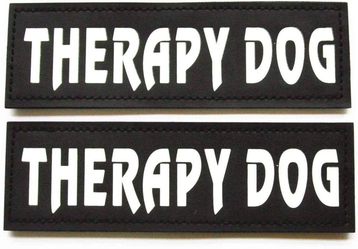 Umisun Removable Dog Patches for Vests & Harness - Reflective / 2" X 6" Large White Letter/2 Pack,Police Animals & Pet Supplies > Pet Supplies > Dog Supplies > Dog Apparel Umisun Therapy Dog Large( 2 x 6") 