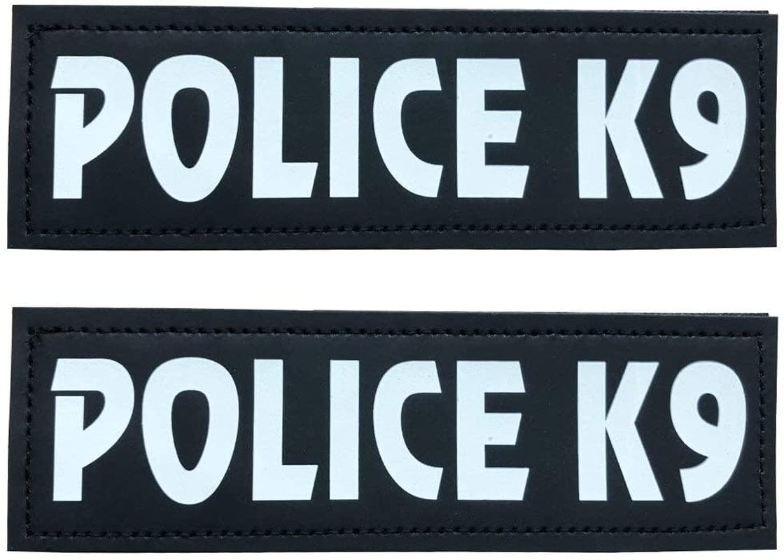 Umisun Removable Dog Patches for Vests & Harness - Reflective / 2" X 6" Large White Letter/2 Pack,Police Animals & Pet Supplies > Pet Supplies > Dog Supplies > Dog Apparel Umisun POLICE K9 Small (1.5 x 4") 