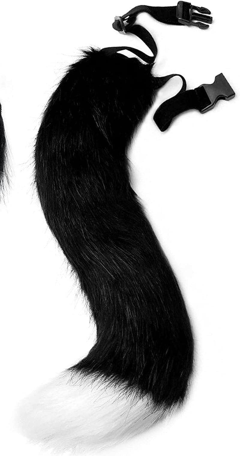 Upwalker Faux Fur Dog Ears Headband Furry Cosplay Fox Tail Halloween Costumes for Adult Animals & Pet Supplies > Pet Supplies > Dog Supplies > Dog Apparel UPWalker   