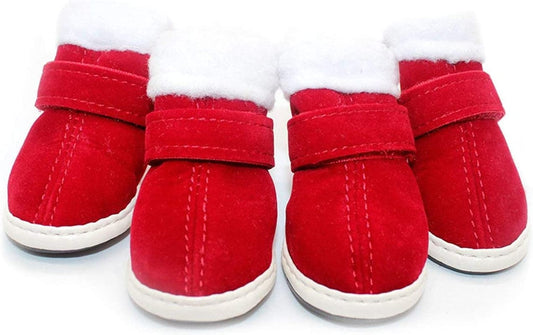 URBEST 2 Pairs Santa Red Detachable Closure Christmas Puppy Cute Dog Winter Shoes Boots (5#, Red) Animals & Pet Supplies > Pet Supplies > Dog Supplies > Dog Apparel URBEST Red 3# 