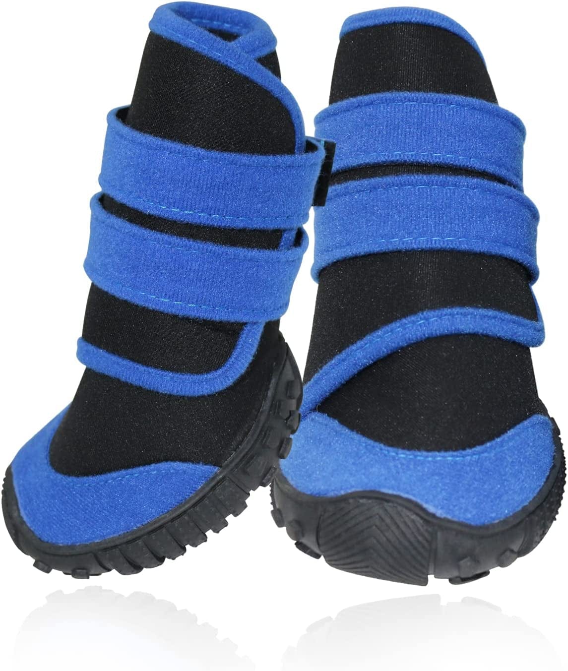 URBEST Dog Shoes, Warm Dog Boots, with Warm Inner Lining, Reflective Durable Cotton Paw Protectors, for Snow Winter Outdoor Booties Pet Paw Protector for Small Medium and Large Dogs (Blue, S) Animals & Pet Supplies > Pet Supplies > Dog Supplies > Dog Apparel URBEST   