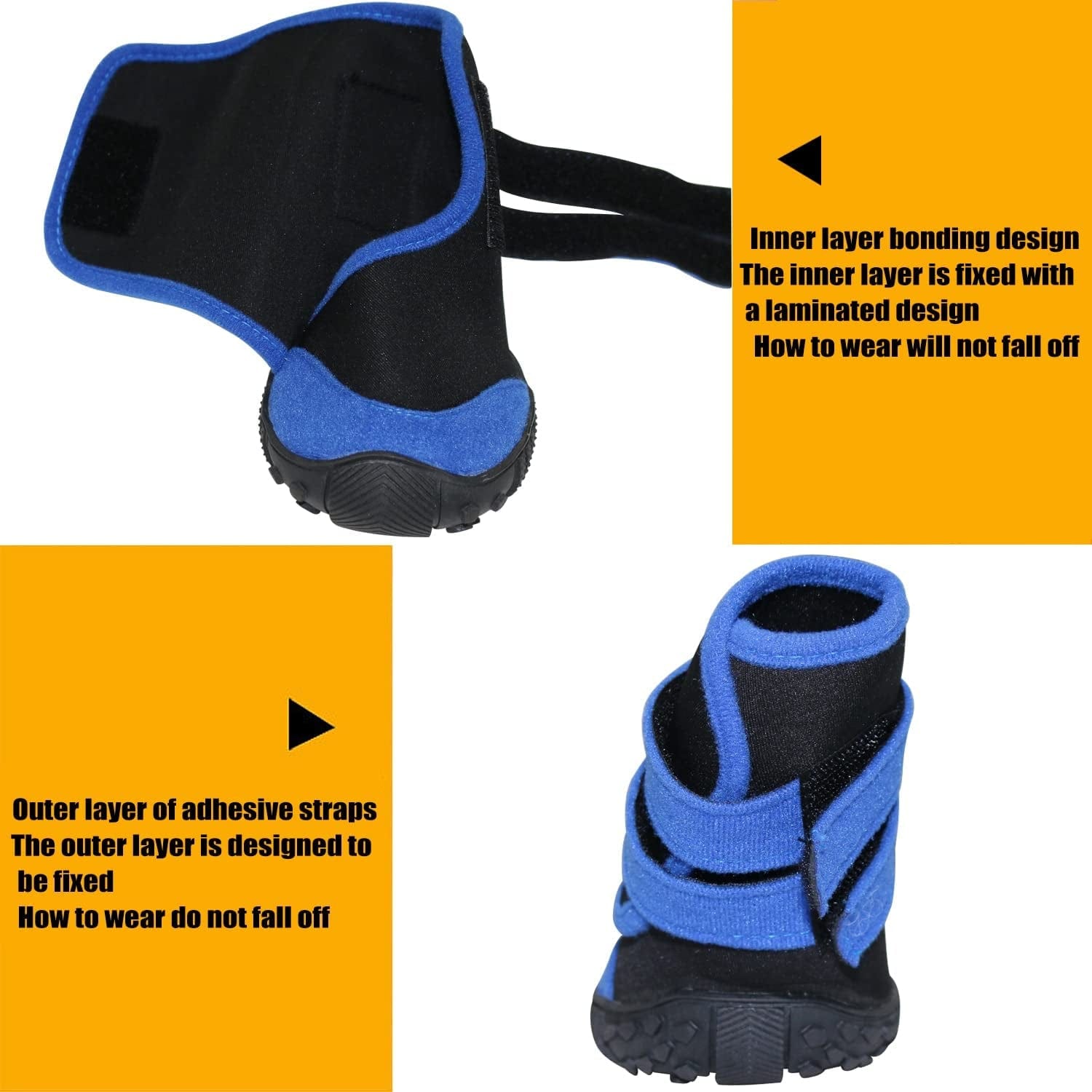 URBEST Dog Shoes, Warm Dog Boots, with Warm Inner Lining, Reflective Durable Cotton Paw Protectors, for Snow Winter Outdoor Booties Pet Paw Protector for Small Medium and Large Dogs (Blue, S) Animals & Pet Supplies > Pet Supplies > Dog Supplies > Dog Apparel URBEST   