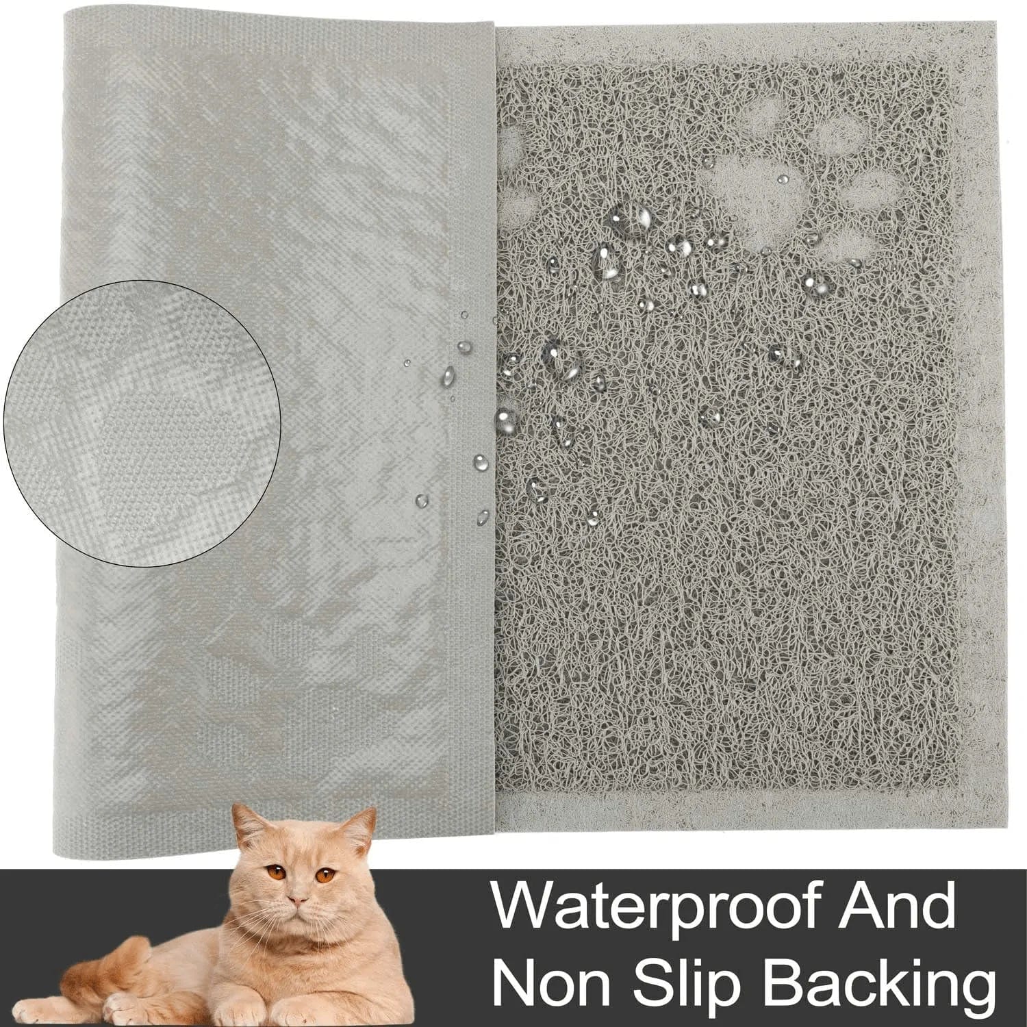 URDOGSL Cat Litter Mat, Premium Durable Cat Litter Trapping Mat for Litter Boxes, Water Resistant and Scatter Control Cat Feeding Mat, Non-Slip Backing, Easy to Clean Animals & Pet Supplies > Pet Supplies > Cat Supplies > Cat Litter Box Mats URDOGSL   