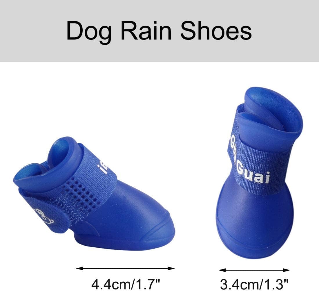 Uxcell Dog Rain Shoes Pet Boots Water Wear Resistant Anti-Slip for Dog Outdoor Running Shoes Paw Protectors Blue 4 Pcs, S Animals & Pet Supplies > Pet Supplies > Dog Supplies > Dog Apparel uxcell   