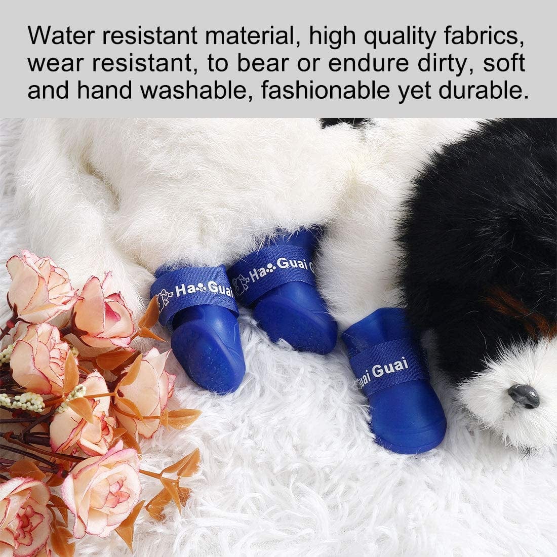 Uxcell Dog Rain Shoes Pet Boots Water Wear Resistant Anti-Slip for Dog Outdoor Running Shoes Paw Protectors Blue 4 Pcs, S Animals & Pet Supplies > Pet Supplies > Dog Supplies > Dog Apparel uxcell   