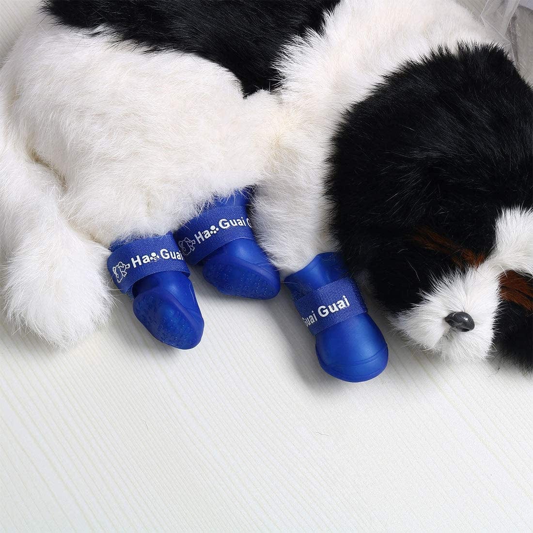 Uxcell Dog Rain Shoes Pet Boots Water Wear Resistant Anti-Slip for Dog Outdoor Running Shoes Paw Protectors Blue 4 Pcs, S Animals & Pet Supplies > Pet Supplies > Dog Supplies > Dog Apparel uxcell   