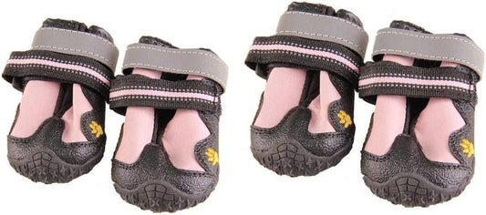 V-Hao Adjustable Dog Boots Non-Slip Tear-Resistence Pet Booties for Dog Waterproof Paw Protectors Durable Dog Hiking Shoes Outdoor Animals & Pet Supplies > Pet Supplies > Dog Supplies > Dog Apparel V-Hao Pink 5 
