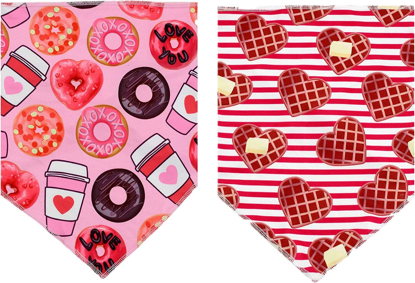 Valentines Day Dog Bandana 2 Pack - Triangle Bibs Pet Scarf for Medium Large Dogs Animals & Pet Supplies > Pet Supplies > Dog Supplies > Dog Apparel Upaw   
