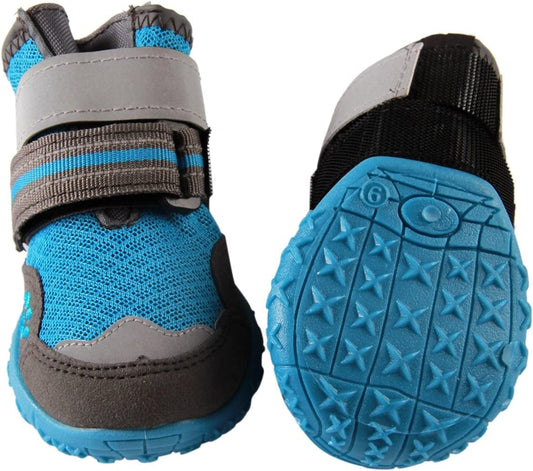 Vecomfy Breathable Mesh Dog Shoes for Small Dogs,4-Boots Summer Hot Pavement Protect Paws Dog Boots,Waterproof Non-Slip Blue,Size 7 Animals & Pet Supplies > Pet Supplies > Dog Supplies > Dog Apparel Yingxu   