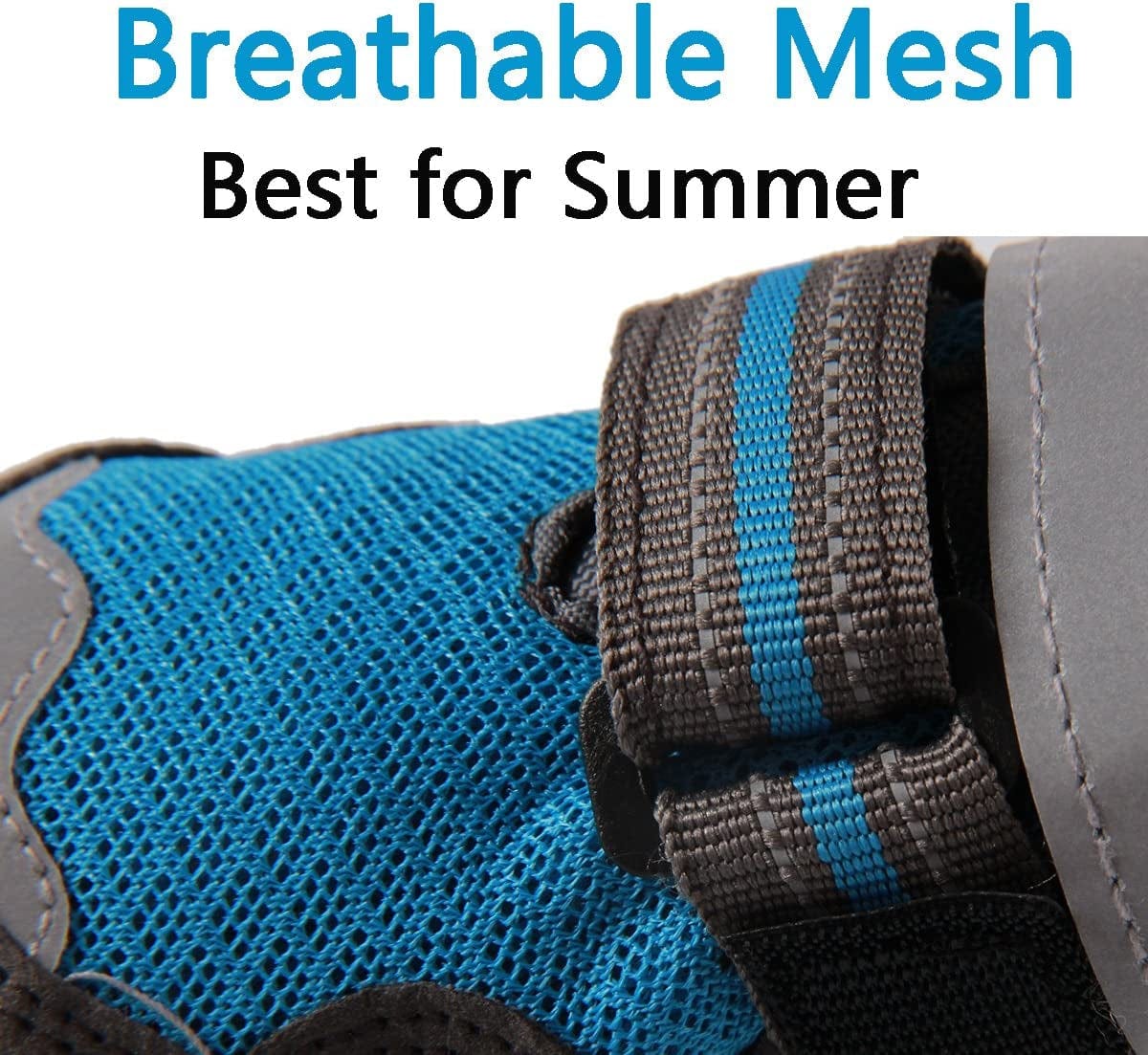 Vecomfy Breathable Mesh Dog Shoes for Small Dogs,4-Boots Summer Hot Pavement Protect Paws Dog Boots,Waterproof Non-Slip Blue,Size 7 Animals & Pet Supplies > Pet Supplies > Dog Supplies > Dog Apparel Yingxu   
