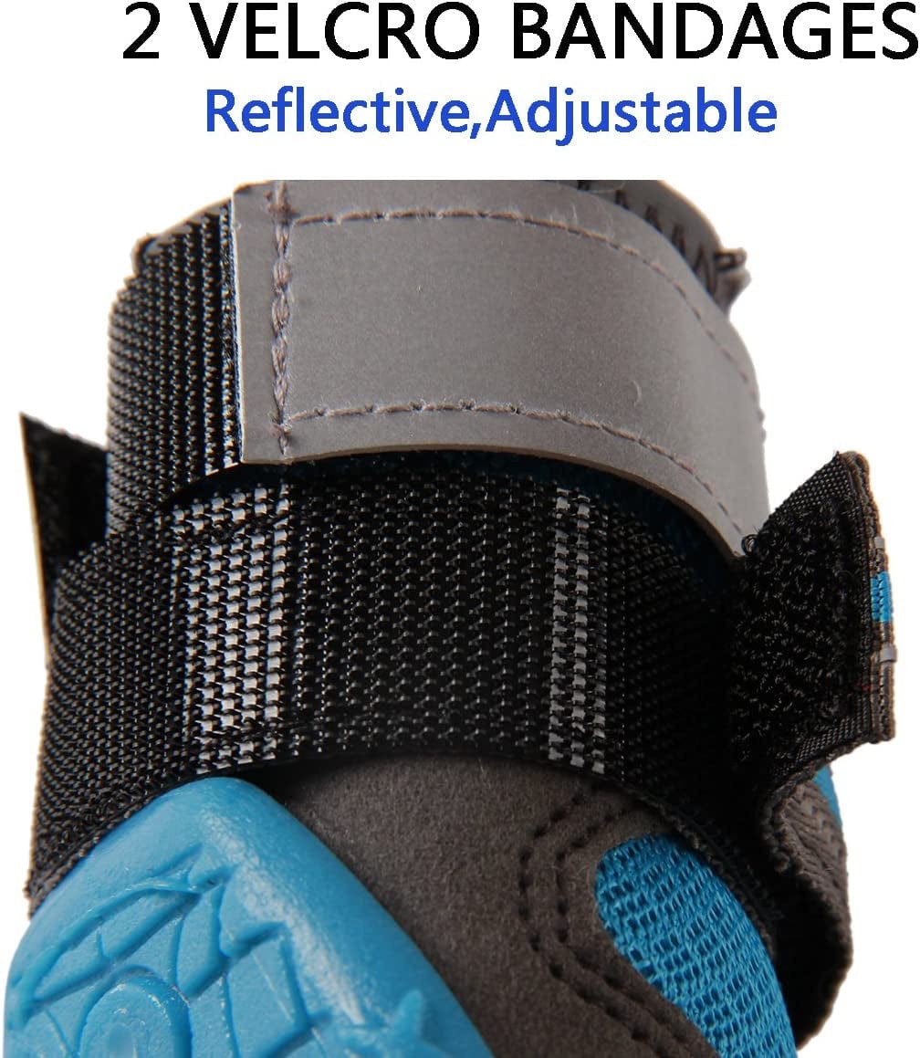 Vecomfy Breathable Mesh Dog Shoes for Small Dogs,4-Boots Summer Hot Pavement Protect Paws Dog Boots,Waterproof Non-Slip Blue,Size 7 Animals & Pet Supplies > Pet Supplies > Dog Supplies > Dog Apparel Yingxu   