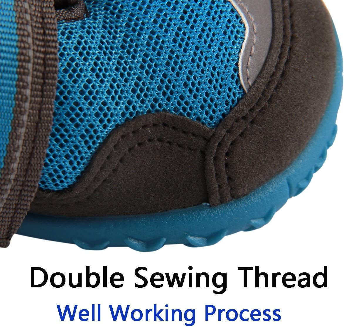 Vecomfy Breathable Mesh Dog Shoes for Small Dogs,4-Boots Summer Hot Pavement Protect Paws Dog Boots,Waterproof Non-Slip Blue,Size 7 Animals & Pet Supplies > Pet Supplies > Dog Supplies > Dog Apparel Yingxu   