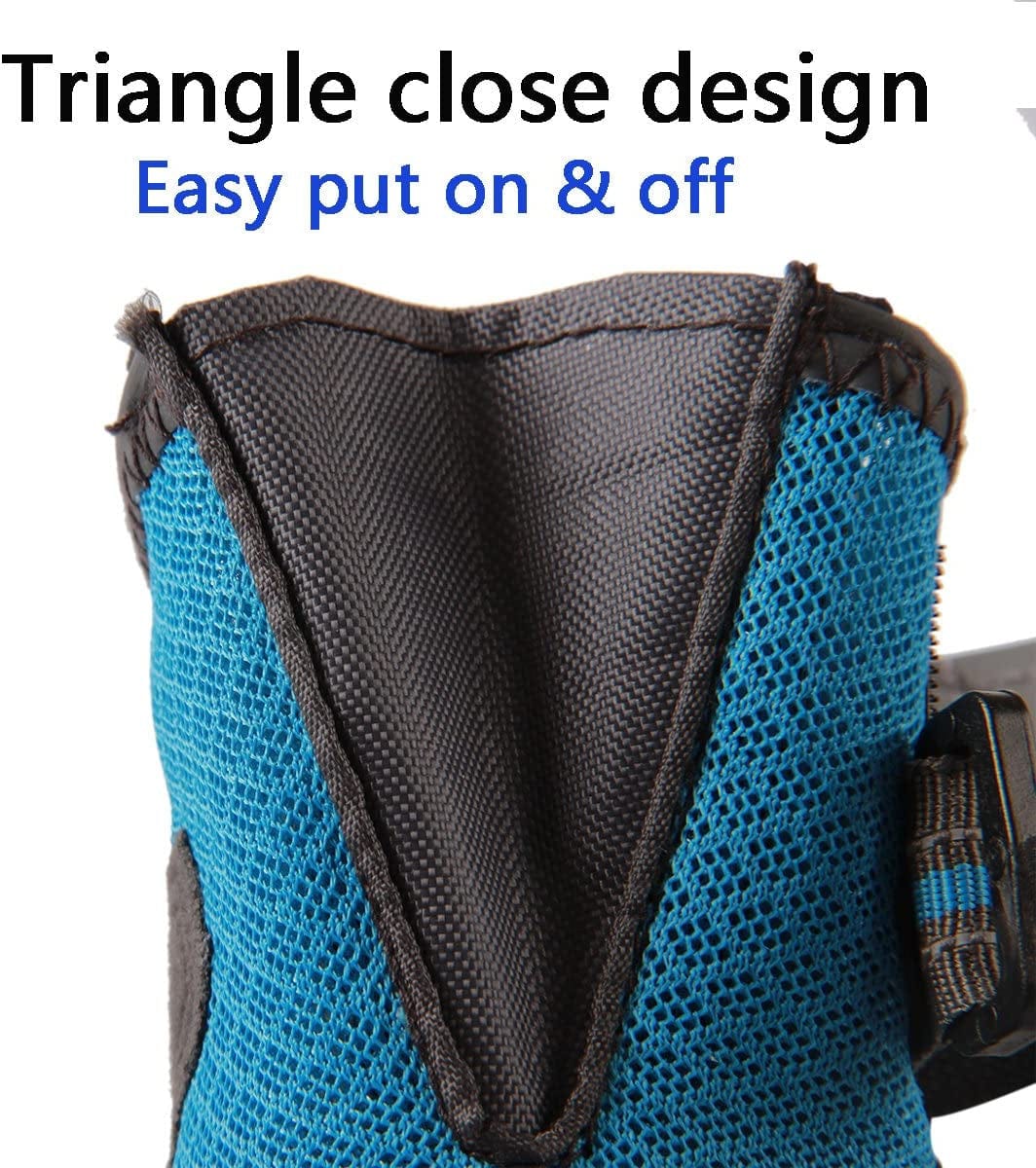 Vecomfy Breathable Mesh Dog Shoes for Small Dogs,4-Boots Summer Hot Pavement Protect Paws Dog Boots,Waterproof Non-Slip Blue,Size 7 Animals & Pet Supplies > Pet Supplies > Dog Supplies > Dog Apparel Yingxu   