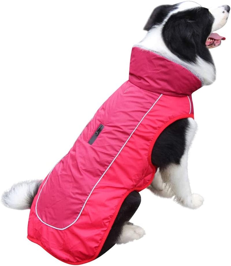 Vecomfy Fleece Collar Dog Coats for Small Dogs,Waterproof Warm Puppy Jacket for Cold Winter,Red S Animals & Pet Supplies > Pet Supplies > Dog Supplies > Dog Apparel Yingxu Red X-Large (Pack of 1) 