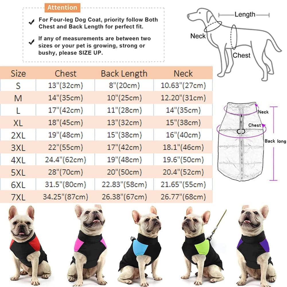 VISVIC Dog Coats Dog Warm Jacket Vest Coat Cold Weather, Pet Winter Clothes for Small Medium Large Dogs, Dog Warm Padded Vest Coat, Zip up Sports Outwear Pet Apparel with Dual D Ring Leash Animals & Pet Supplies > Pet Supplies > Dog Supplies > Dog Apparel shenghuius   