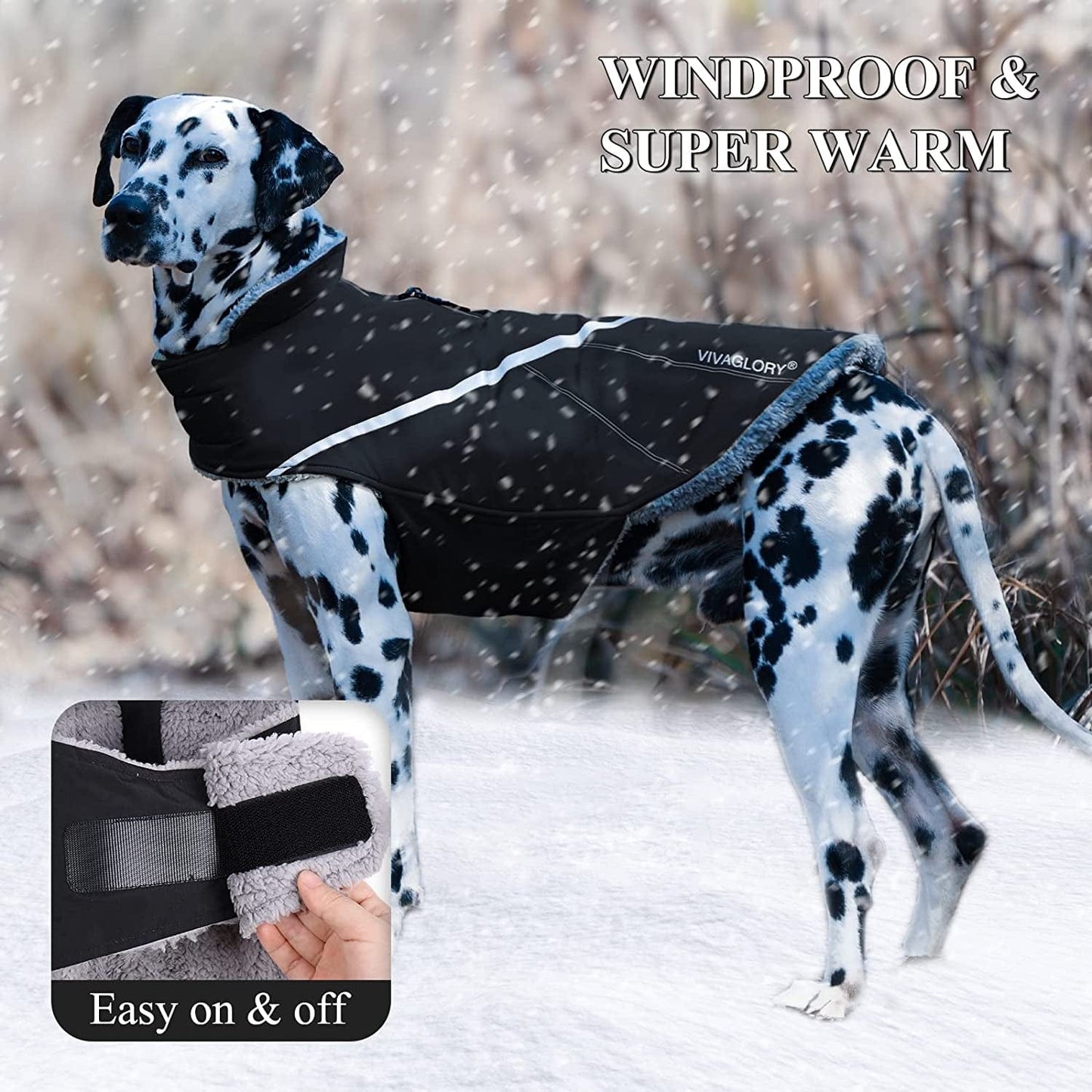 VIVAGLORY Cozy Water-Repellent Windproof Dog Vest Winter Coat, Warm Pet Apparel for Cold Weather Dog Jacket for Small Medium Dogs with Furry Collar, Black, M Animals & Pet Supplies > Pet Supplies > Dog Supplies > Dog Apparel VIVAGLORY   