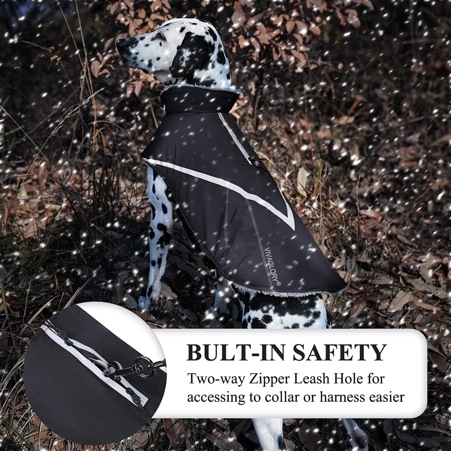 VIVAGLORY Cozy Water-Repellent Windproof Dog Vest Winter Coat, Warm Pet Apparel for Cold Weather Dog Jacket for Small Medium Dogs with Furry Collar, Black, M Animals & Pet Supplies > Pet Supplies > Dog Supplies > Dog Apparel VIVAGLORY   