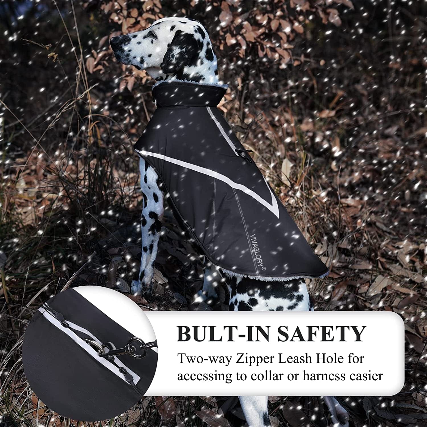 VIVAGLORY Cozy Water-Repellent Windproof Dog Vest Winter Coat, Warm Pet Apparel for Cold Weather Dog Jacket for Small Medium Dogs with Furry Collar, Black, M Animals & Pet Supplies > Pet Supplies > Dog Supplies > Dog Apparel VIVAGLORY   