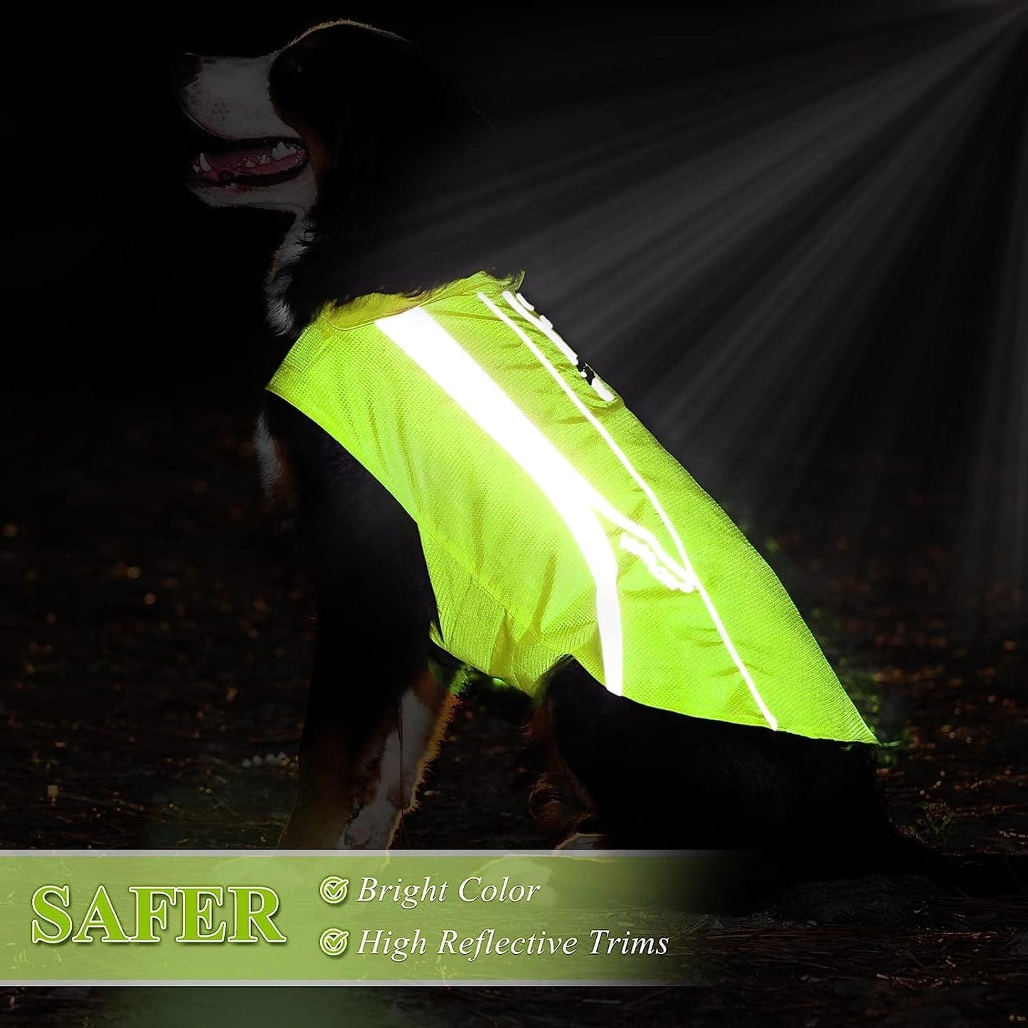 VIVAGLORY Dog Safety Vests, Water-Resistant Dog Wind Breaker Jackets, Reflective & Lightweight Coats Animals & Pet Supplies > Pet Supplies > Dog Supplies > Dog Apparel VIVAGLORY   