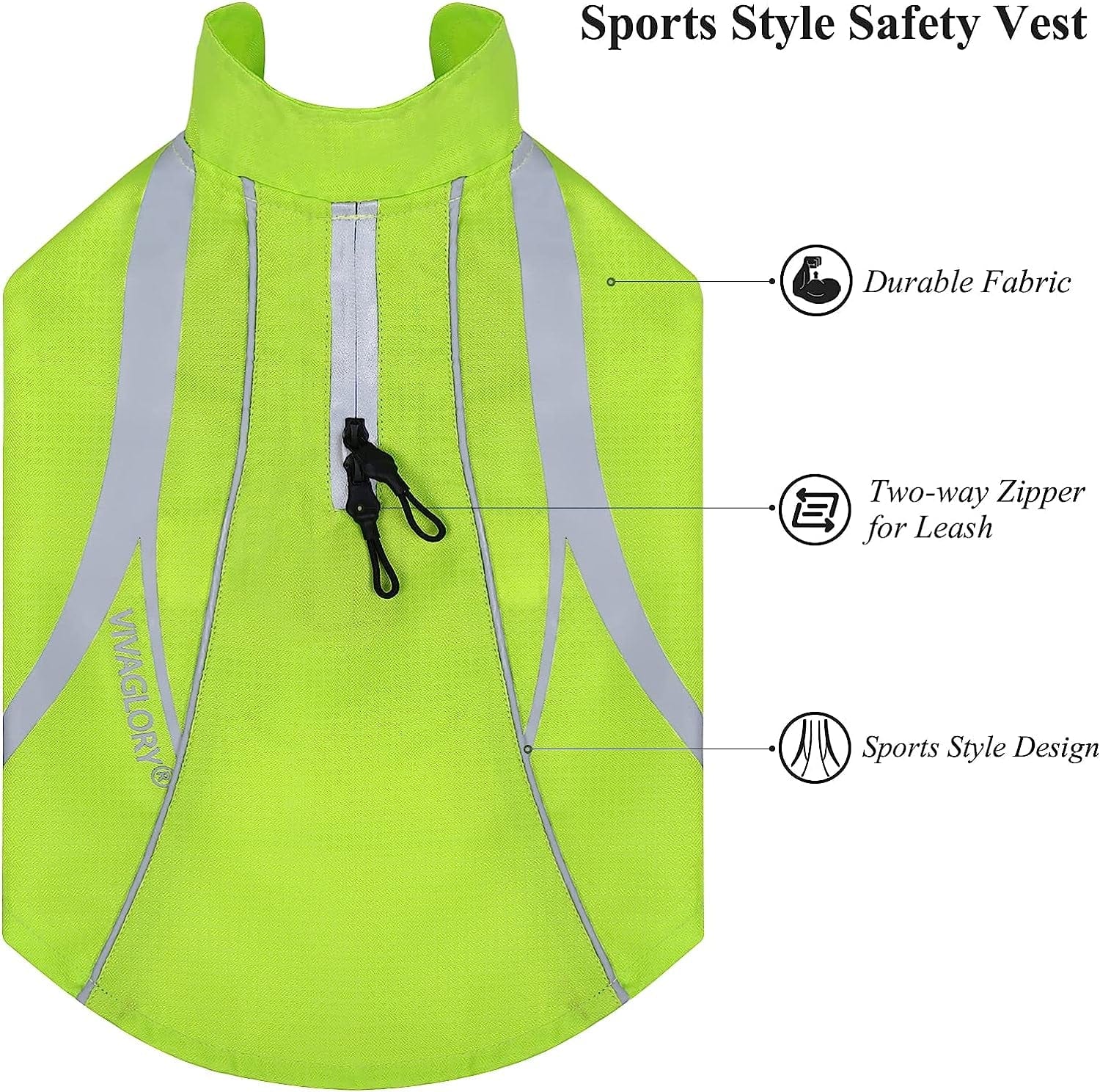 VIVAGLORY Dog Safety Vests, Water-Resistant Dog Wind Breaker Jackets, Reflective & Lightweight Coats Animals & Pet Supplies > Pet Supplies > Dog Supplies > Dog Apparel VIVAGLORY   