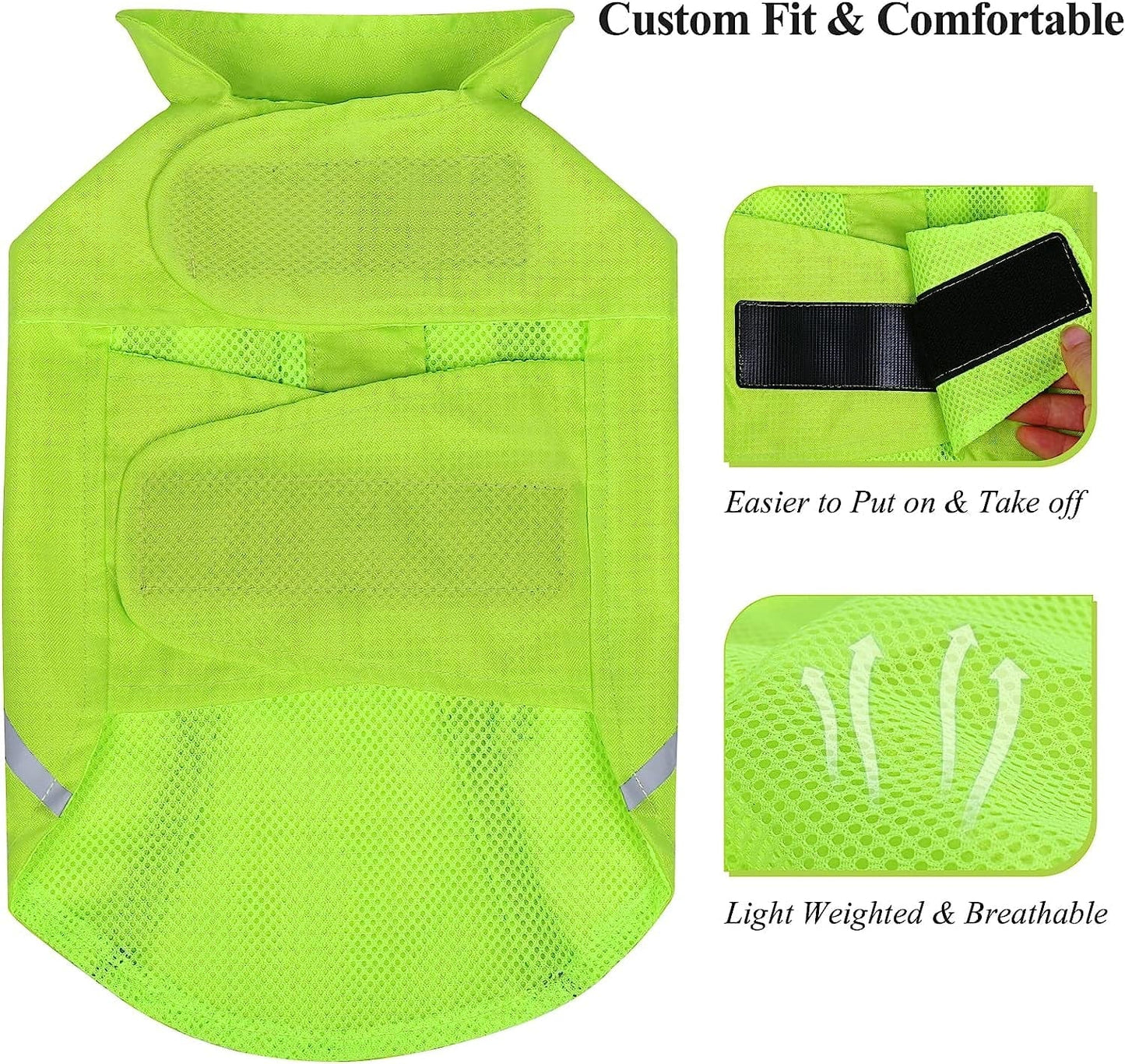 VIVAGLORY Dog Safety Vests, Water-Resistant Dog Wind Breaker Jackets, Reflective & Lightweight Coats Animals & Pet Supplies > Pet Supplies > Dog Supplies > Dog Apparel VIVAGLORY   