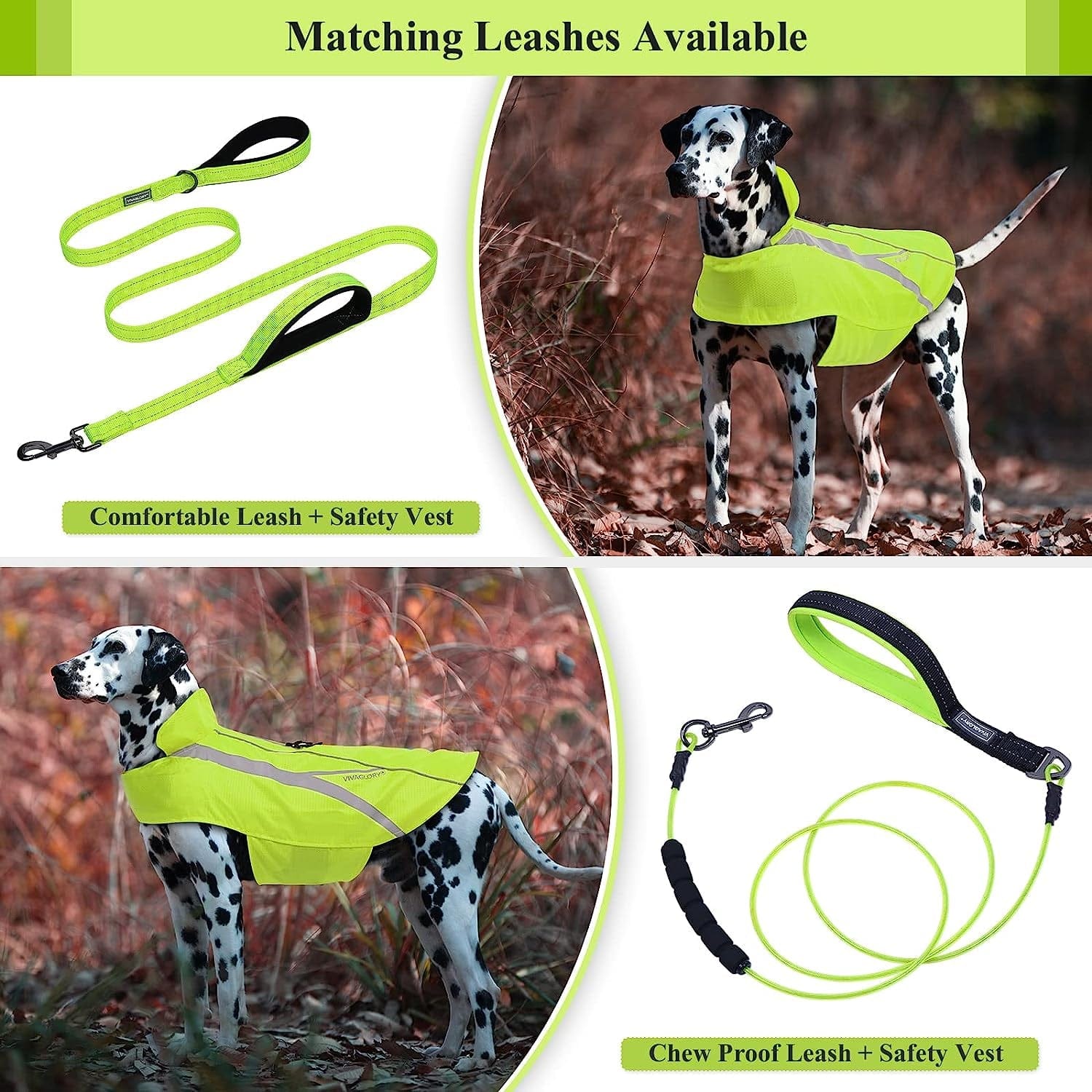 VIVAGLORY Dog Safety Vests, Water-Resistant Dog Wind Breaker Jackets, Reflective & Lightweight Coats Animals & Pet Supplies > Pet Supplies > Dog Supplies > Dog Apparel VIVAGLORY   